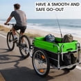 thumbnail image 1 of 56.75" Bike Trailer with Safe Hitch System,Quick Release Wheels & Folding Design,Trailer with Waterproof Cover & Storage,Suitable for Cycling Travel,Black+Green, 1 of 8