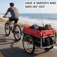 thumbnail image 1 of 56.75" Bike Trailer with Safe Hitch System,Quick Release Wheels & Folding Design,Trailer with Waterproof Cover & Storage,Suitable for Cycling Travel,Black+Red, 1 of 8