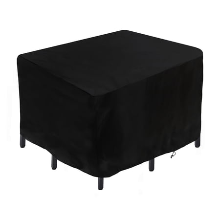 56" Black Patio Furniture Cover- Waterproof with Rope and Metal Buckles