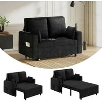 56" Convertible Sleeper Sofa Bed,3 in 1 Convertible Sleeper Loveseat with USB Ports,Modern Velvet Pull Out Sofa Bed with 2 Pillows and Rivet Design for Living Room Furniture