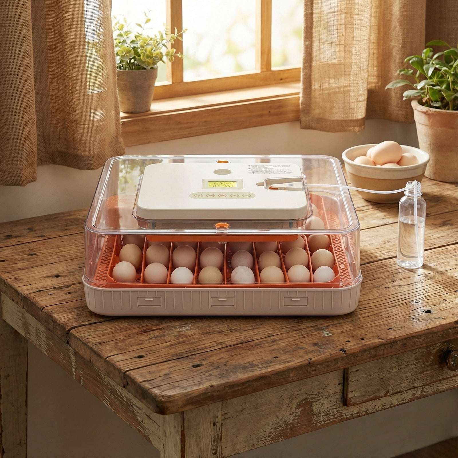 56 Eggs Incubator with Fully Automatic Turner, Upgraded LED Candler, Auto Temp & Humidity Control (Fahrenheit Display), Strip Egg Tray, 56H 110V 85W
