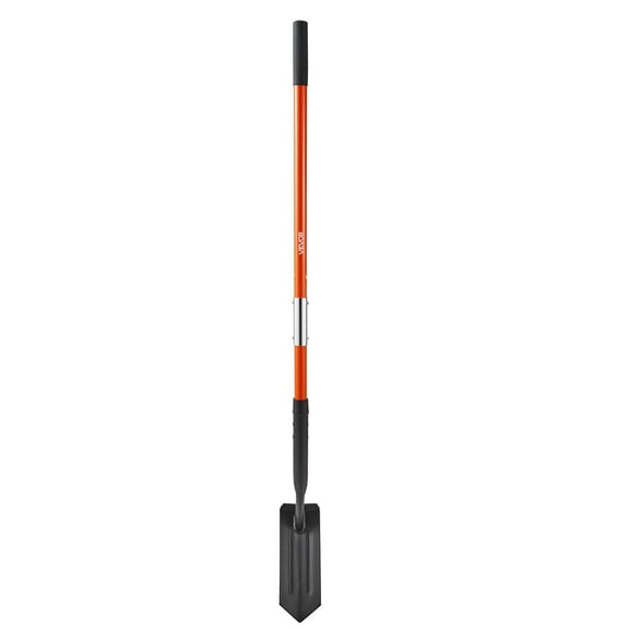 56" Fiberglass Handle with Non-Slip Grip, 4" Narrow Spade Blade for Digging Holes, Trenching, Gardening and Planting - Professional Trench Digger Tool