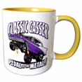 thumbnail image 1 of 3drose, 56 Gasser Image in a Wheelie, Classic Gasser Text, Pedal to the Metal, 11oz Two-tone Yellow Mug, 1 of 6