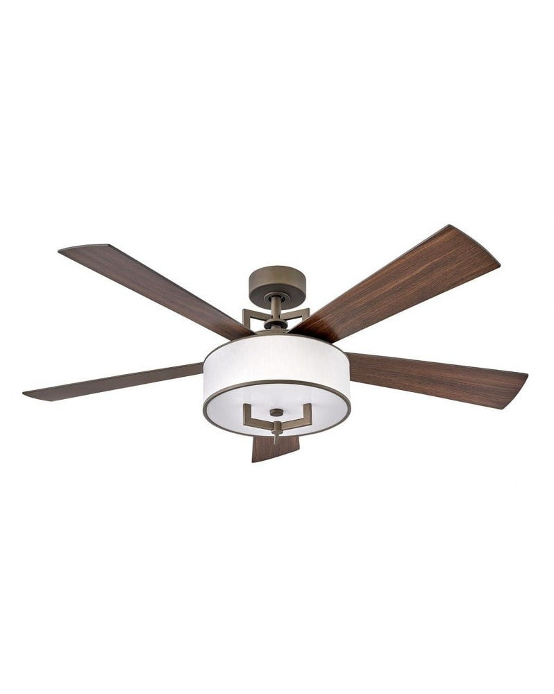 56" Metallic Matte Bronze and Walnut LED Ceiling Fan with Remote