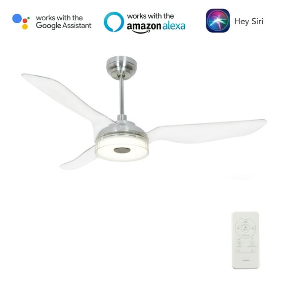 56" Indoor Smart Ceiling Fan with Dimmable LED Light & Remote for Living Room