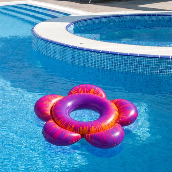 Swim Central 56" Flower Burst Bloomin 1-Person Swimming Pool Inner Tube - Purple/Pink