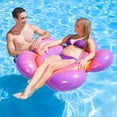thumbnail image 1 of Swim Central 56" Flower Burst Bloomin 1-Person Swimming Pool Inner Tube - Purple/Pink, 1 of 3