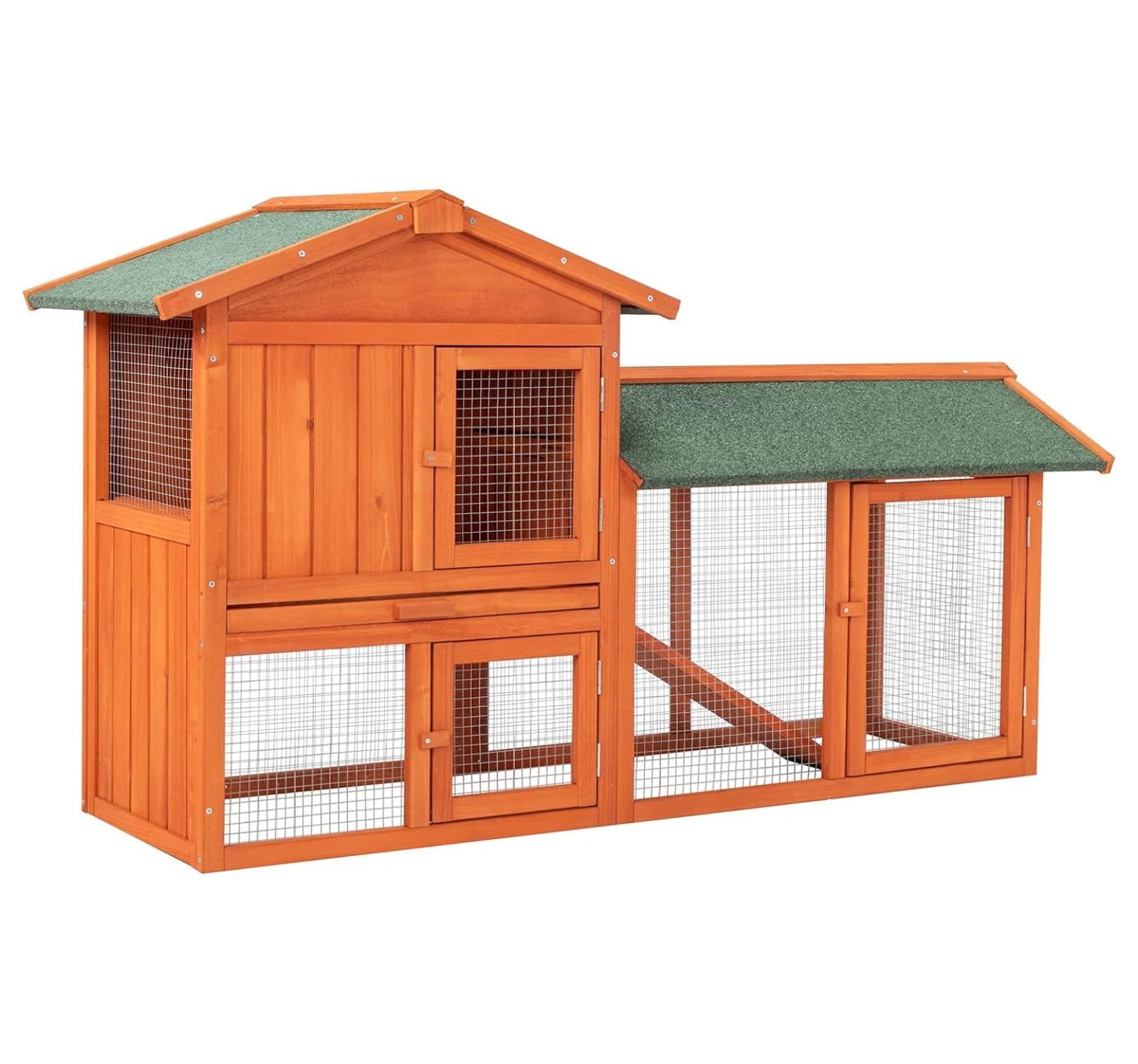 56''L Chicken Coop Rabbit Hutch, Indoor Outdoor Large Wooden Bunny
