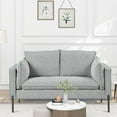 thumbnail image 1 of Modern Loveseat Sofa,56" Linen Fabric Upholstered Couch Furniture for Small Spaces,Living Room,Apartment,Gray, 1 of 8