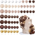 thumbnail image 1 of 56 PCS Ball Cake Picks Colorful Ball Shaped Cake Topper Pearl Balls Cupcake Cake Insert Topper for Birthday Party Wedding Decoration Supplies Brown Series Seven Colors, 1 of 4