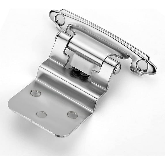 56 Packs (28 Pairs) Silver 3/8" Inset Matte Cabinet Hinge,Self Closing Hinges for Decorative Cabinet Hardware Kitchen Cabinet Hinges with Door Bumper,Kitchen/Bathroom/Furniture Cabinets & Doors