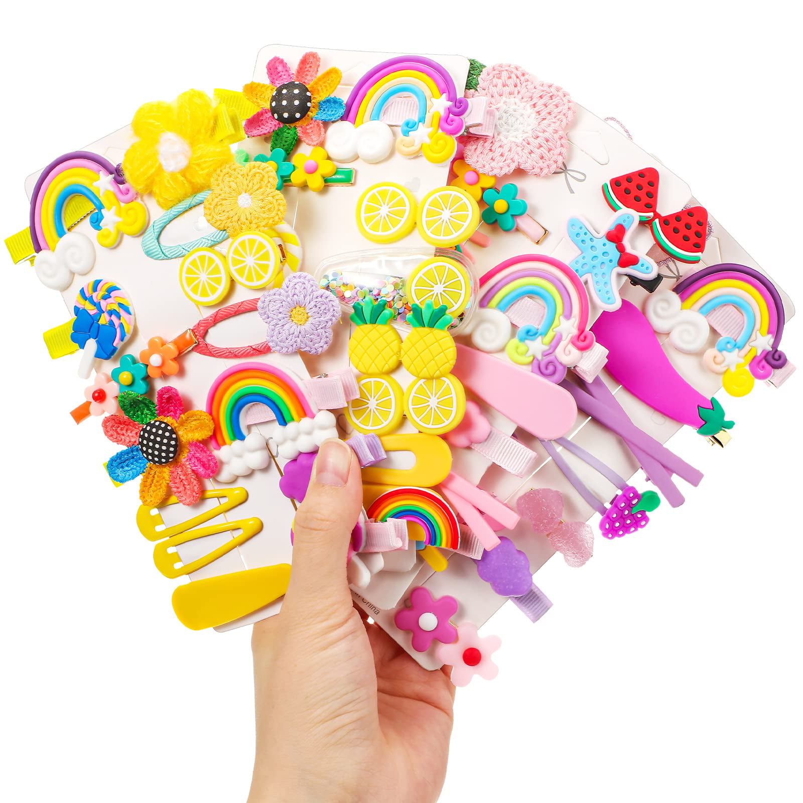 10pcs/set Children Flower Fruit Hairpin Hair Clips Girls Candy