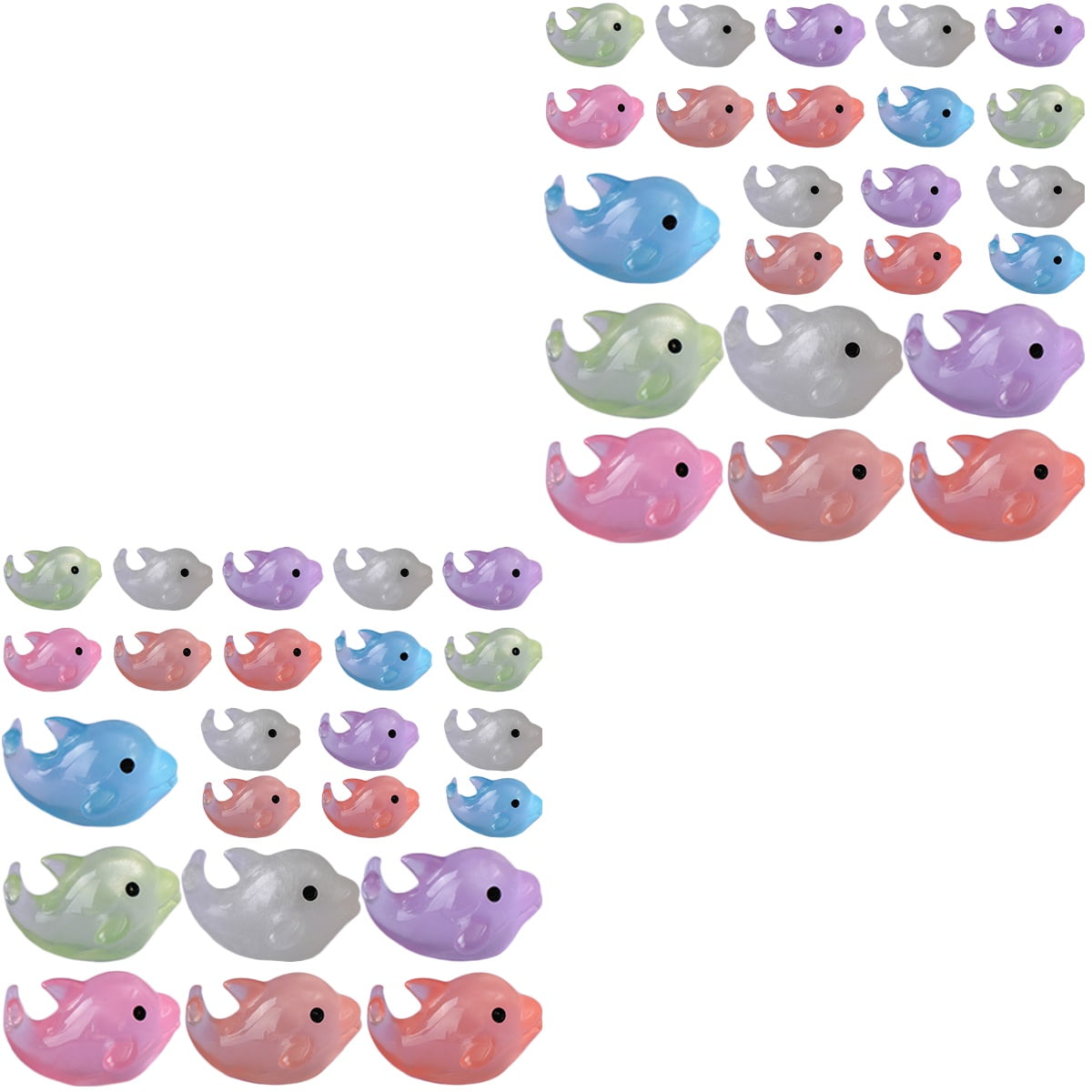 56 Pcs Micro Landscape Dolphin Toys Mini Figurines in Bulk Mini Resin