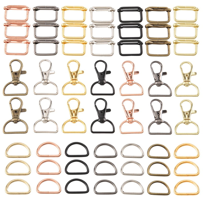 56 Pcs Purse Hardware Keychain Hooks for Bag Making Lanyard Snap Hooks Metal Swivel Clasps with