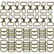 56 Pieces D Rings for Purse Bag Hardware Purse Hardware for Bag Making Buckles Craft (Bronze,25 mm)