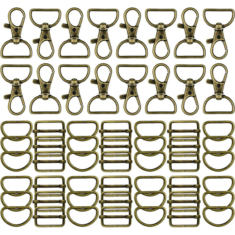 56 Pieces D Rings for Purse Bag Hardware Purse Hardware for Bag Making  Buckles Craft (Bronze,25 mm)