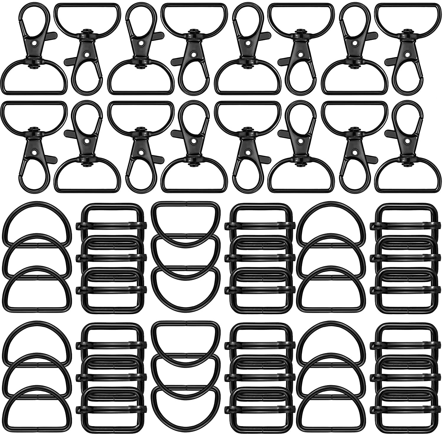 56 Pieces Purse Hardware Keychain Hooks with D Rings Set for Bag Making