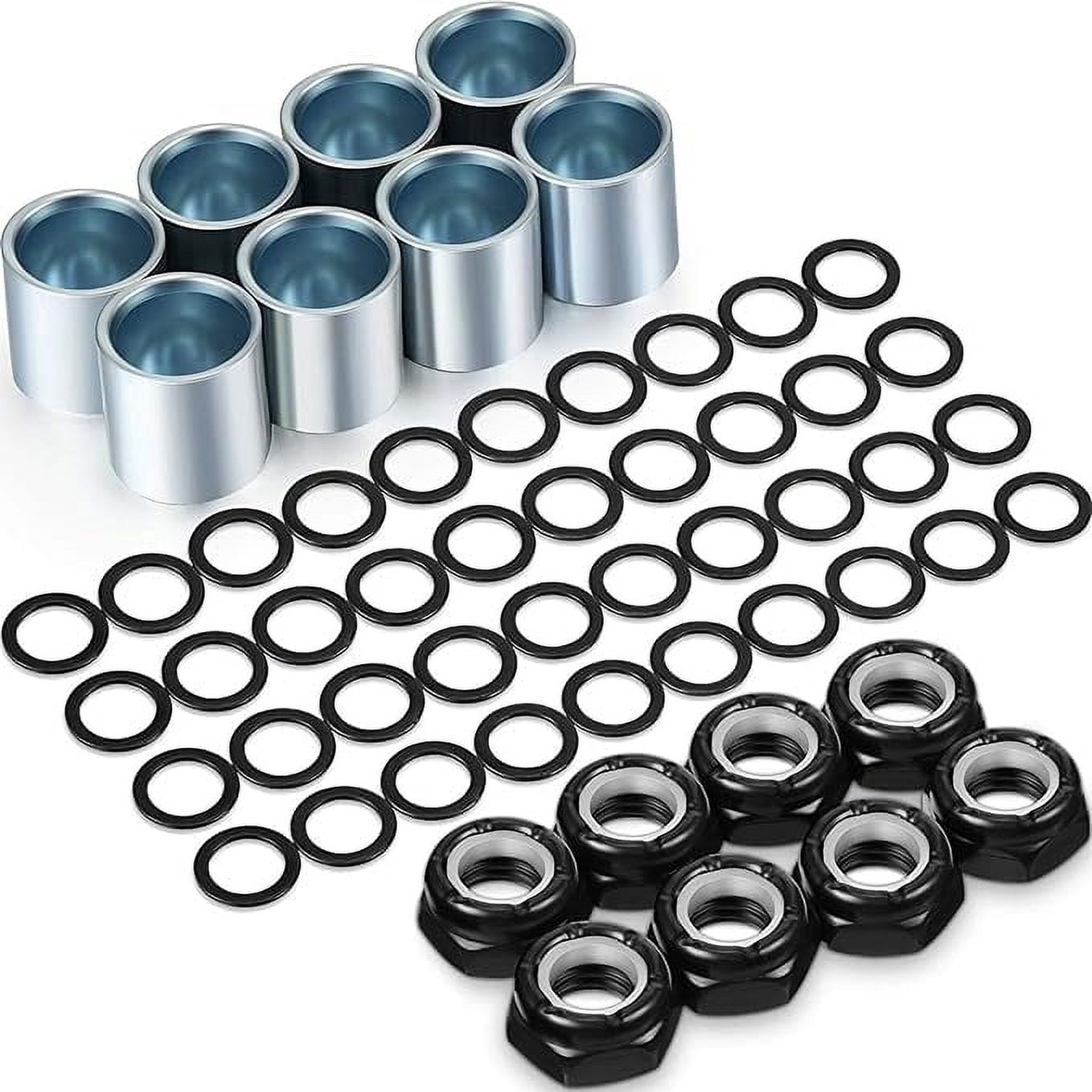 Lot De 50 écrous D'axe Pour Skateboard - Kingpin Nuts - M8 (Noir, Acier Carbone)