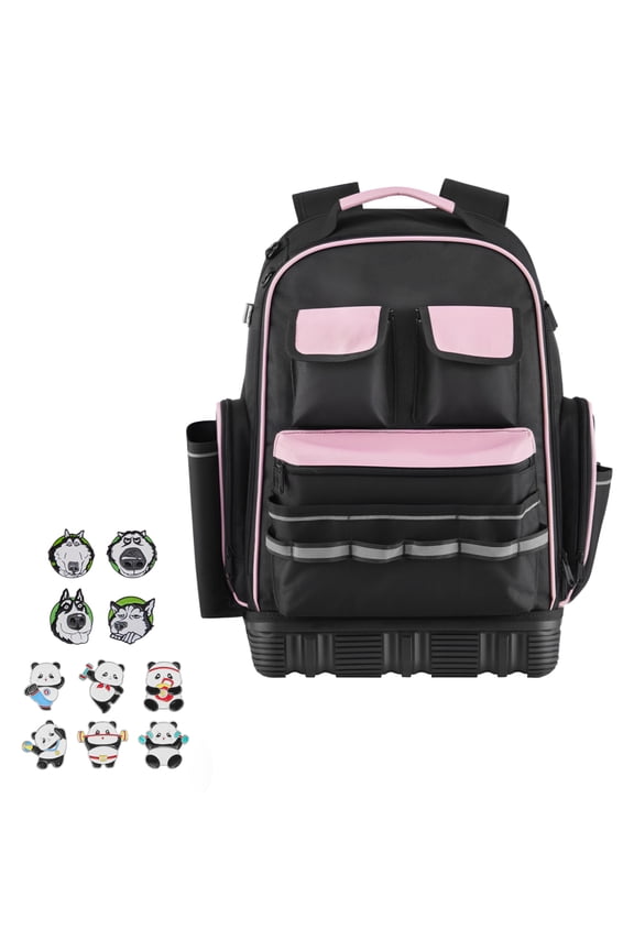 56-Pocket Tear-Resistant Tool Backpack with Customizable Pins for Electricians