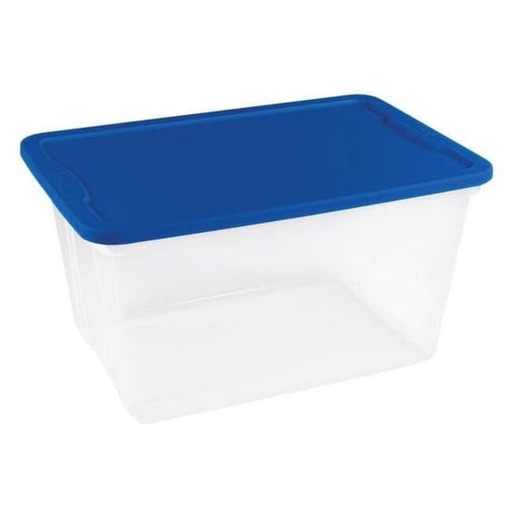 56 Qt Clear Storage Tote with Lid - Plastic Storage Bins - Heavy Duty Clear Storage Containers - Stackable Organizer for Home, Garage, Basement - 24x13x17 Inch