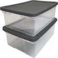 56 Quart Snaplock Clear Plastic Tote Container Bin with Secure Lid and
