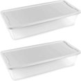 56 Quart Snaplock Clear Plastic Tote Container Bin with Secure Lid and