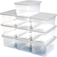 56 Quart Snaplock Clear Plastic Tote Container Bin with Secure Lid and