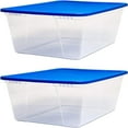 56 Quart Snaplock Clear Plastic Tote Container Bin with Secure Lid and