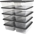 56 Quart Snaplock Clear Plastic Tote Container Bin with Secure Lid and