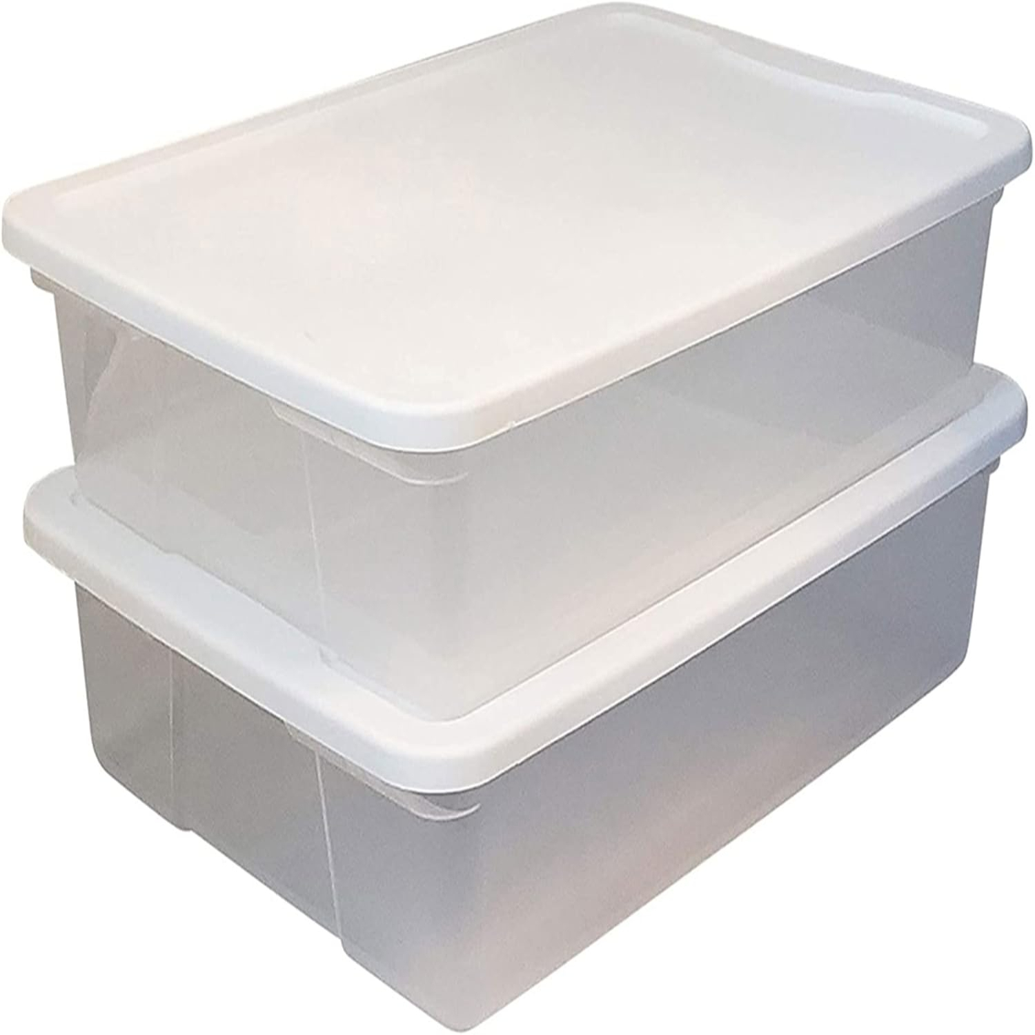 56 Quart Snaplock Clear Plastic Tote Container Bin with Secure Lid and