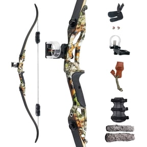 56" Recurve Bow with 30 Max Draw 30 35 40 45 50lb Draw Weight Right Hand Outdoor Hunting Bows Arrows Archery Set
