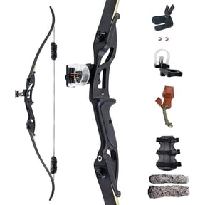 56" Recurve Bow with 30 Max Draw 30 35 40 45 50lb Draw Weight Right Hand Outdoor Hunting Bows Arrows Archery Set