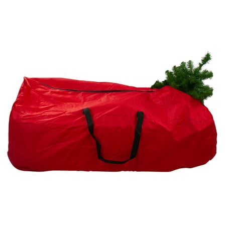 56" Red and Black Rolling Artificial Christmas Tree Storage Bag