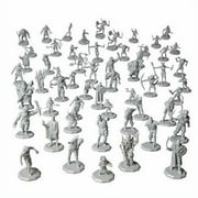 56 Unpainted Fantasy Mini Figures- All Unique Designs- 1" Hex-Sized Compatible with DND Dungeons and Dragons & Pathfinder and RPG Table Top Games- Features Goblins, Orcs, Gnolls, Skeletons & More
