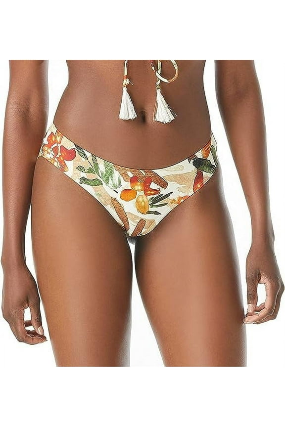 $56 Vince Camuto Womens Floral Shirred Cheeky Hipster Bikini Bottoms Size  Large