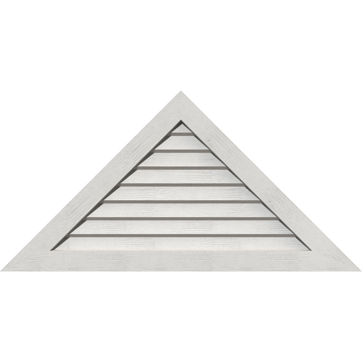 56"W x 11 5/8"H Triangle Gable Vent (81"W x 16 7/8"H Frame Size) 5/12 Pitch: Primed, Non-Functional, Rough Sawn Western Red Cedar Gable Vent w/ Decorative Face Frame