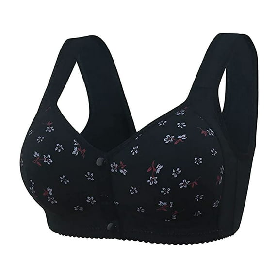 56 Womeny Lace Front Womens Bras No Underwire Push Up Button Shaping Cup Adjustable Plus Size Sports Bra Shoulder Strap Large Size Women Bras Plus Size Front Close U