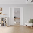 thumbnail image 1 of 56" X 96" Double Sliding Closet Door Panel Solid Wood Door With Soft Close / Hardware Kit, 1 of 8