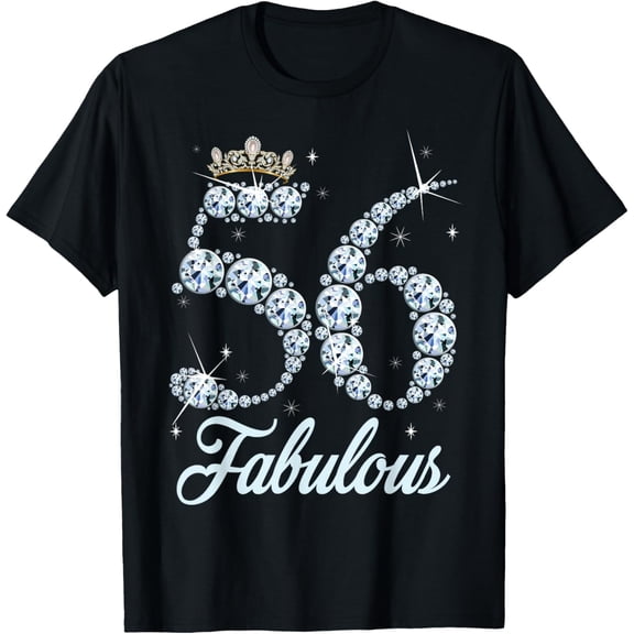 56 Year Old Its My 56th Birthday Queen Diamond Heels Crown T-Shirt100% cotton