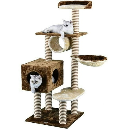 56 in. Cat Tree Condo with Sisal Scratching Posts