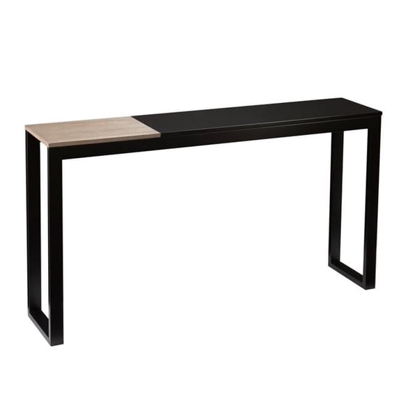 56 in. Natural & Black Sled Console Table