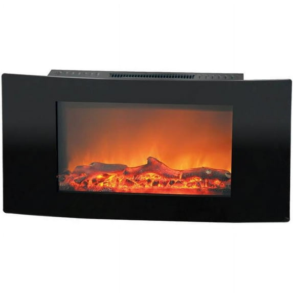 56 in. Wall Mount Electronic Fireplace, Black