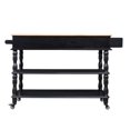 56 inch Rolling Kitchen Island with 2 Drawers, Kitchen Cart with Solid