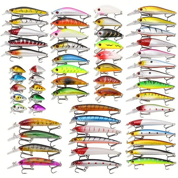 56 pieces of Lure fishing artificial bait mixed set outdoor products Artificial bait Bionic Mino bait