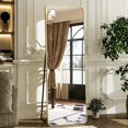 thumbnail image 1 of 56" x 21" Rounded Full Length Mirror Aluminum Frame Gold Mirror Full Length Floor Mirror with Stand for Living Room Bedroom Cloakroom, 1 of 14