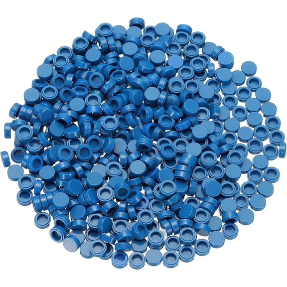 560 Piece Building Tile Bulk, Round 1x1, Compatible with Lego Parts and Pieces: (Color:Blue)