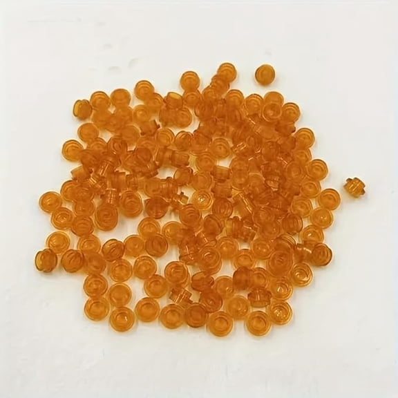 560 Piece Building Tile Bulk, Round 1x1, Compatible with Lego Parts and Pieces: (Color:Orange)