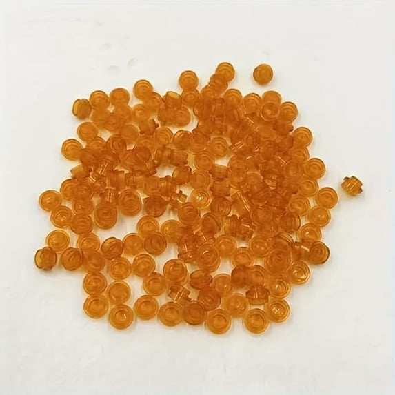560 Piece Building Tile Bulk, Round 1x1, Compatible with Lego Parts and Pieces: (Color:Orange)