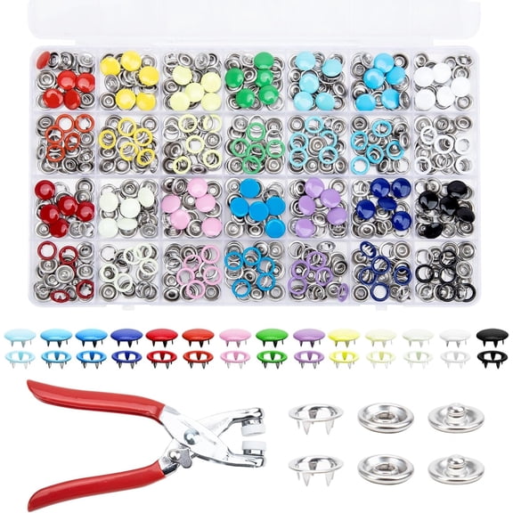 560 count 140 Sets Metal Snap Button for Fabric, 28 Styles 9.5mm