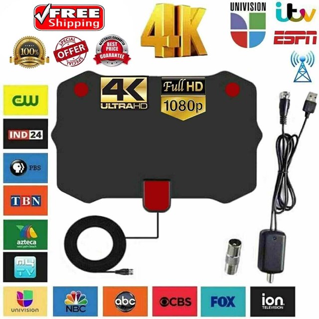 5600 Miles Digital TV Antenna Indoor HDTV Amplified Signal Booster